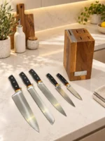 ⁦طقم سكاكين ارشيا 6ق استاند خشب 3553⁩ - الصورة ⁦2⁩